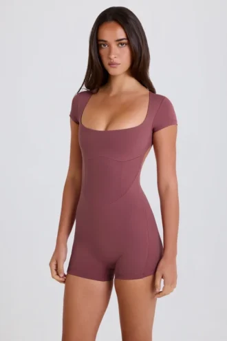 Unitard med öppen rygg i Acai