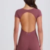 Unitard med öppen rygg i Acai