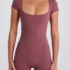 Unitard med öppen rygg i Acai