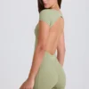 Unitard med öppen rygg i Matcha