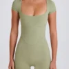 Unitard med öppen rygg i Matcha