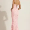 Vasanta Embellished Appliqué Soft-Scoop Corset Gown i rosa