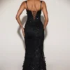 Vasanta Embellished Appliqué Soft-Scoop Corset Gown i svart