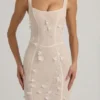 Vasanta Embellished Appliqué Soft-Scoop Corset Gown i vitt