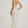 Vasanta Embellished Appliqué Soft-Scoop Corset Gown i vitt