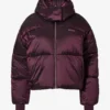 Vattentät, kort oversized skidjacka i burgundy
