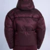 Vattentät, kort oversized skidjacka i burgundy