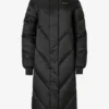 Vattentät lång parkas med huva i svart