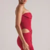 Veda Bandeau Bodycon Miniklänning i körsbärsrött