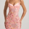 Velena Embellished Camisole Bodycon Miniklänning i rosa