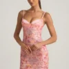 Velena Embellished Camisole Bodycon Miniklänning i rosa