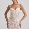 Velena miniklänning med utsmyckad camisole i ivory