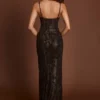 Velia Embellished Peekaboo Cowl-Neck Klänning i Brown Snake