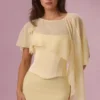 Velina Chiffon Cape i smörgul