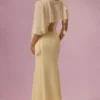 Velina Chiffon Cape i smörgul