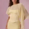 Velina Chiffon Cape i smörgul