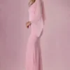 Velina chiffongkappa i blushrosa