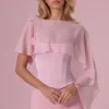 Velina chiffongkappa i blushrosa