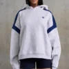 Överdimensionerad hoodie i bomullsfleece, melerad grå