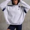 Överdimensionerad hoodie i bomullsfleece, melerad grå