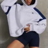 Överdimensionerad hoodie i bomullsfleece, melerad grå