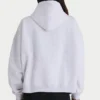 Överdimensionerad hoodie i mjuk bomullsfleece i gråmelerad