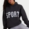 Överdimensionerad hoodie i mjuk bomullsfleece i svart