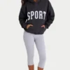 Överdimensionerad hoodie i mjuk bomullsfleece i svart