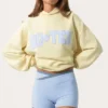Överdimensionerad hoodie med applikation i citrongult