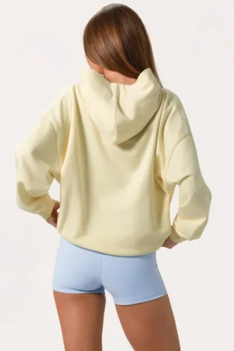Överdimensionerad hoodie med applikation i citrongult