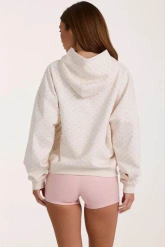 Överdimensionerad hoodie med applikation i ivory med prickar