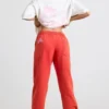 Överdimensionerade joggingbyxor i borstad jersey i rött