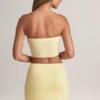 Verna Modal axelbandslös crop top i citronsorbet
