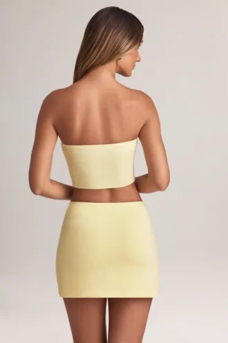 Verna Modal axelbandslös crop top i citronsorbet
