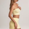 Verna Modal axelbandslös crop top i citronsorbet