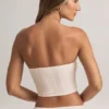 Verna Modal axelbandslös crop top i randigt mönster