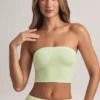 Verna Modal axelbandslös crop top i salviagrön