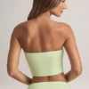 Verna Modal axelbandslös crop top i salviagrön