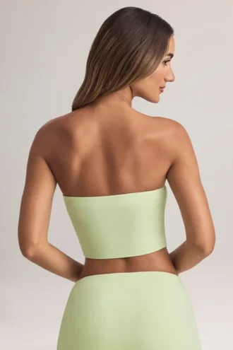 Verna Modal axelbandslös crop top i salviagrön