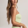 Verna Modal axelbandslös crop top i salviagrön