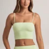 Verna Modal axelbandslös crop top i salviagrön