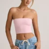 Verna Modal Strapless Crop Top i Baby Pink