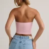 Verna Modal Strapless Crop Top i Baby Pink