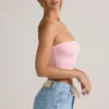 Verna Modal Strapless Crop Top i Baby Pink