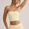 Verna Modal Strapless Crop Top i Buttercream Yellow