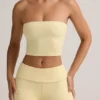 Verna Modal Strapless Crop Top i Buttercream Yellow