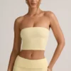 Verna Modal Strapless Crop Top i Buttercream Yellow