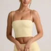 Verna Modal Strapless Crop Top i Buttercream Yellow