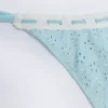 Vernazza bikinibyxor med snörning i sidorna i broderie anglaise i puderblått