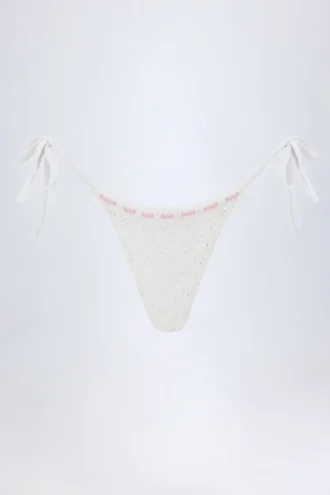 Vernazza Broderie Anglaise stringbikinibyxor med knytband i sidorna i vitt